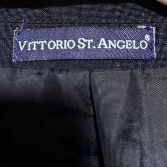 VITTORIO ST. ANGELO Peak Lapel Blue Double breasted 6 button Suit Jacket… - Picture 5 of 16